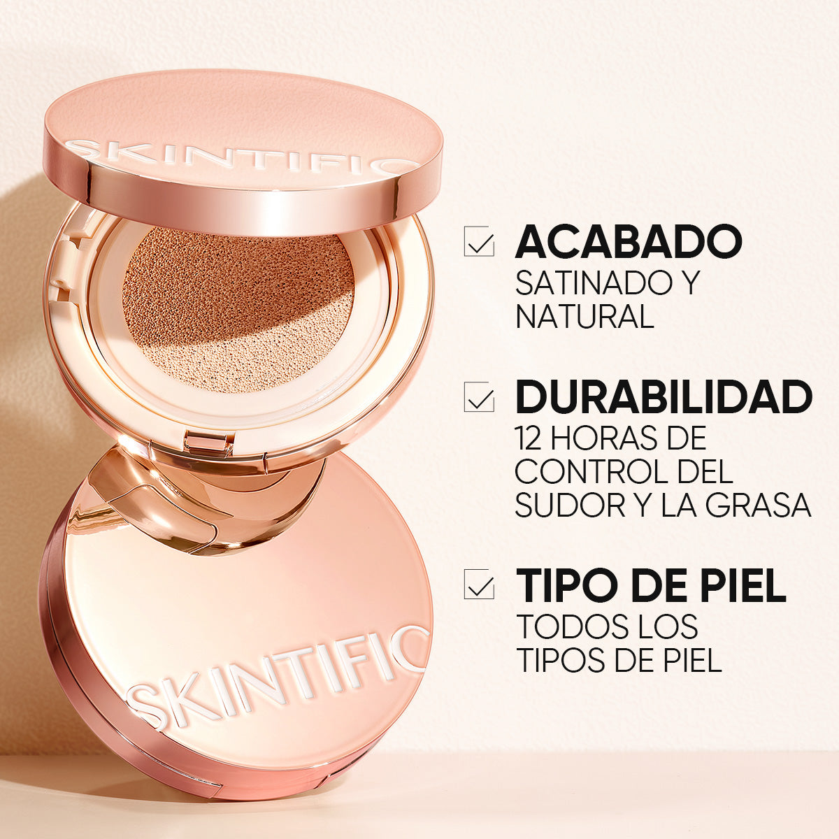 Cushion de cobertura de larga duración 12 horas + Spray sérum potenciador + Sérum labial