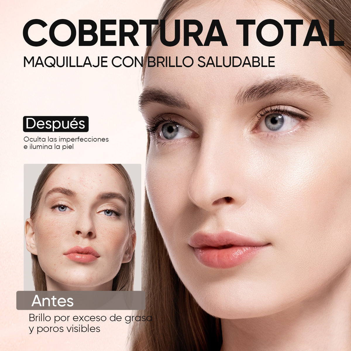 Cushion de cobertura de larga duración 12 horas + Spray sérum potenciador + Sérum labial