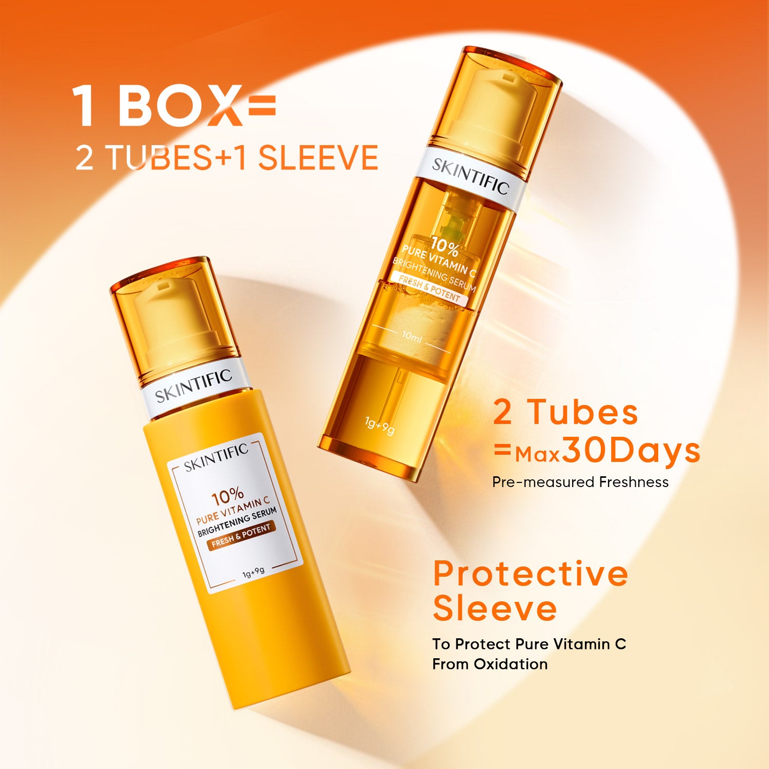 Vitamin C Brightening Set 4pcs Kit - Brightening Cleanser, Toner, Serum & Moisturizer - Dark Spot & Glow Solution