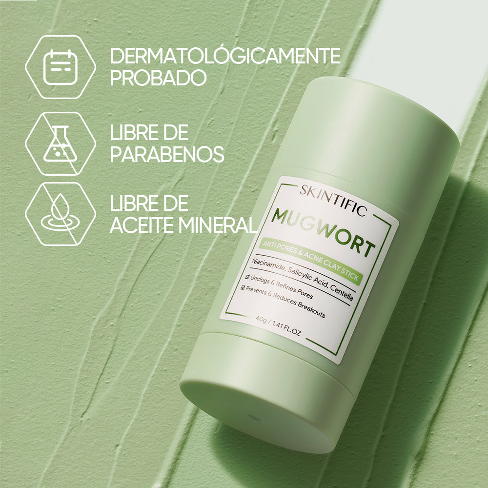 Mascarilla en barra de arcilla con Artemisa anti poros y antiacné